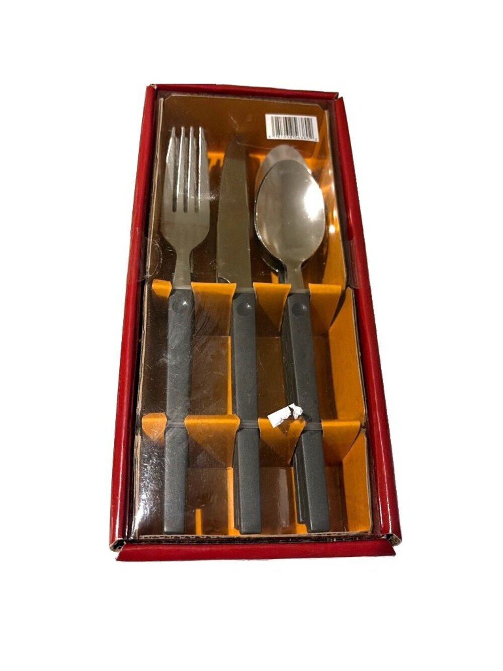 Great Gatherings Flatware Set Stainless Steel Black Matte Handles Service for 4
